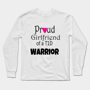 Proud Girlfriend - Black Text - Pink Heart Long Sleeve T-Shirt